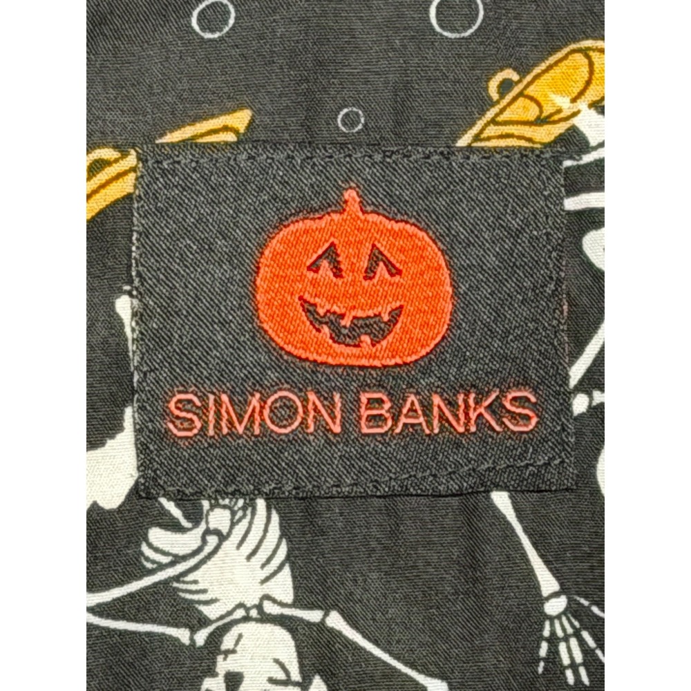 Simon Banks Men's Black Medium Skelton Skateboarding Button Down - Picture 2 of 5